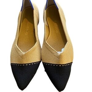 Rothy's Tan and Black Flats